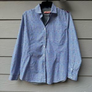 Vilagallo Pinstriped Button Down Shirt Embroidered Euro Size 46